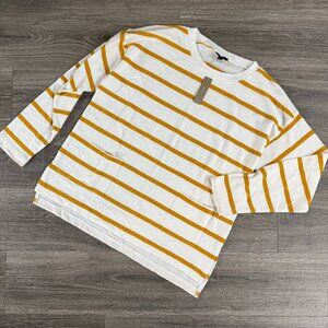 NWT J Crew Oversized Boxy Striped Tunic Sweater 100% Cotton Size Large